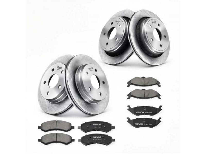 Front & Rear Brake Kit - Ceramic Brake Pads & Hollow Rotors for 2007-2009 Dodge Durango - Chrysler Aspen - 2011-2023 Ram 1500 & 5-Lug
