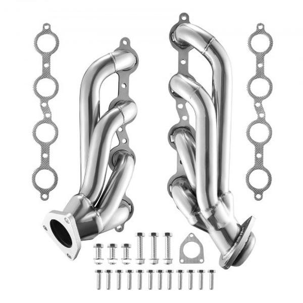 Exhaust Headers Manifold Replacement Rust-Resistant Stainless Steel, Compatible with 2002-2013 Chevy Silverado 1500 4.8L 5.3L 6.0L 6.2L