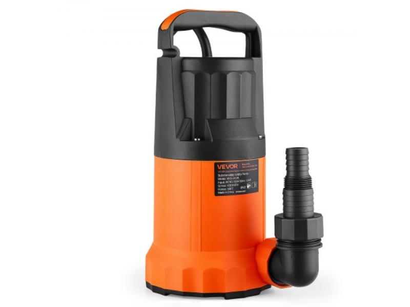 Submersible Water Pump - 1HP 4300 GPH 33 ft. Head Utility Sump Pump - Portable Water Removal for Swimming Pool & Basements - IPX8 Waterproof