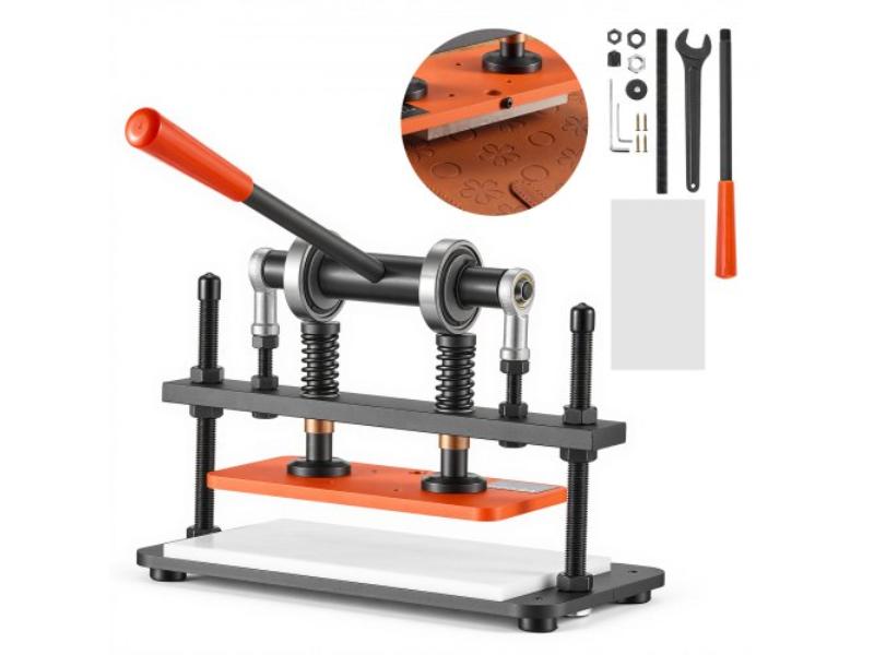 Leather Cutting Machine - 10.24 x 4.72 in. Embossing Plate Die Cutter - Hand Press for Fabric - Paper & Silicone - 3300 lbs Pressure 0.47 in. Stroke