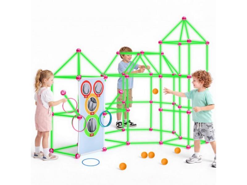BLJZTJCZKSL1XHEJ4001V0 Kids Glow-in-the-Dark Fort Building Kit for STEM Builder Toys - 180 Piece
