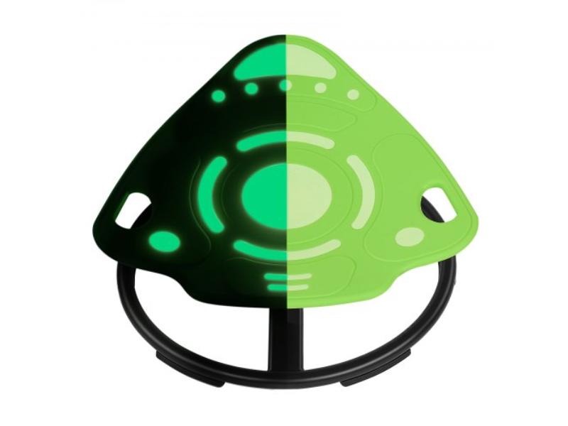 Spinning Chair for Autistic Kids Ages 3-12 - Sensory Toy 165 lbs - Swivel Seat for ADHD - Glow in the Dark - 20.4 x 20.5 in. Rocket Shape - Green