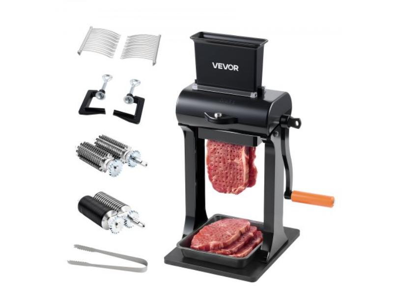 2-in-1 Manual Meat Tenderizer & Beef Jerky Slicer for Steak - Turkey & Pork - 5.8 in. Feed Port - Aluminum Construction - Pack of 2