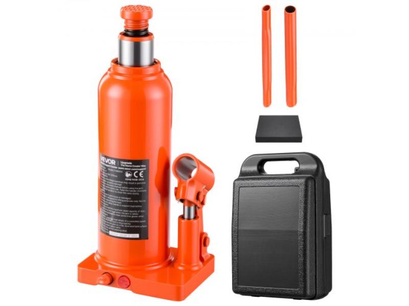 Hydraulic Bottle Jack - 4 Ton - 7.64 in. - 14.92 in. Lifting Range for Midsize Sedan - Midsize SUV - Van - Auto Repair & House Lift