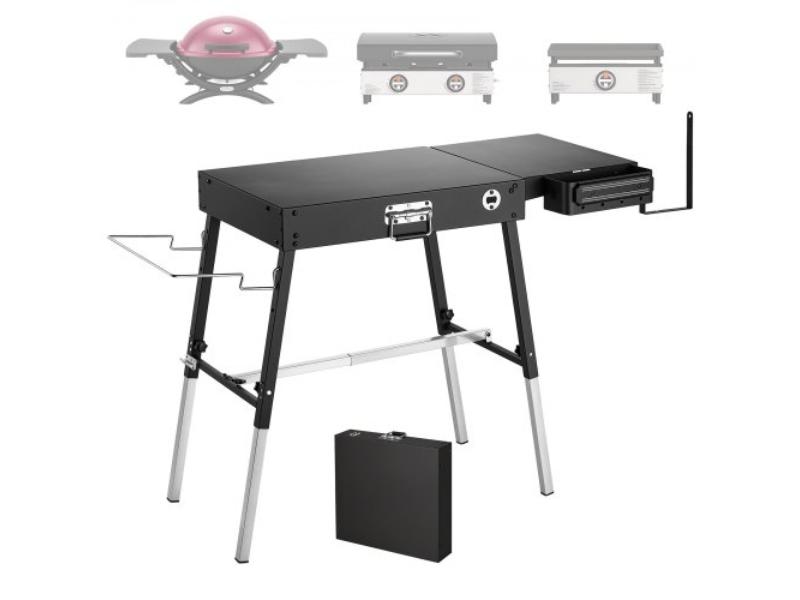 ZJKSKZZXTJK393XMF001V0 35 x 17 in. Folding Grill Table Camping Griddle Stand for Picnic BBQ Tailgating & Carbon Steel - 17 & 22 in.