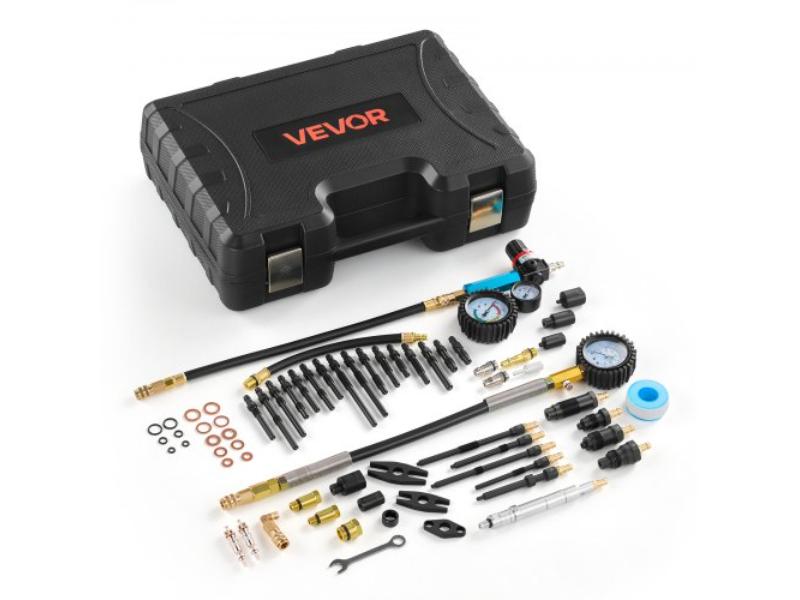 Engine Cylinder Compression Tester Kit 0-700 PSI Pressure Gauge & 0-100 PSI Leak Gauge - Automotive Leak Down Tester Kit with 4 Adapters
