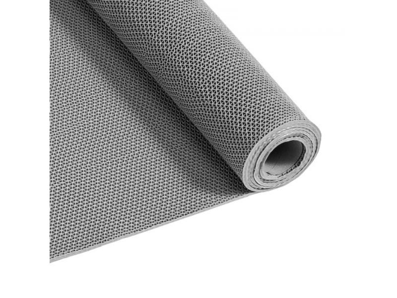 Drainage Mat - 3 x 10 ft - PVC Non Slip Commercial Floor Mat for Outdoor Indoor Restaurant - Swimming Pool - Patio - Bathroom & Washroom - Gray