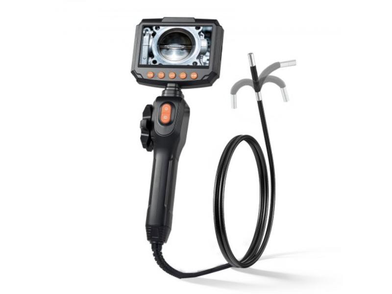 Articulating Borescope Camera - 0.24 in. Slim Lens - 4.3 in. IPS Screen - 8X Zoom - IP67 Waterproof for Auto & Mechanical Equipment - 4.9 ft. Cable