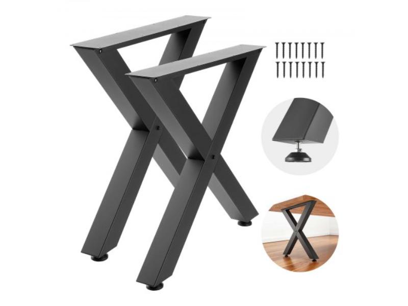 29.5 x 29.9 in. Steel Table Legs, Modular Design - Easy Assembly - 2204 lbs Max Load for Home Office & Coffee Tables, Black - Pack of 2