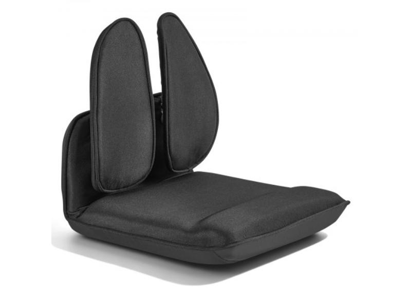 Floor Chair - 5 Adjustable Positions Folding Gaming Chair with Ergonomic Back Support - Sturdy Metal Frame - Recycled Foam & Linen Fabric, Black