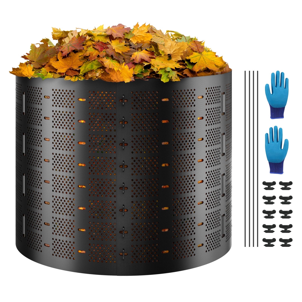 220 gal Outdoor Expandable Compost Bin, Black