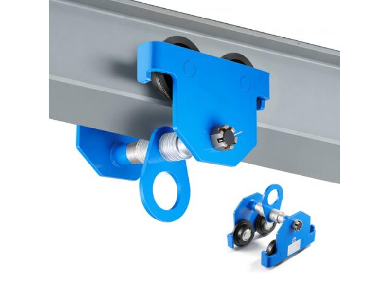Manual Trolley - 6600 lbs Load Capacity - Adjustable for I-Beam Flange Width 2.5 in. to 8 in. - Heavy Duty Carbon Steel Garage Hoist