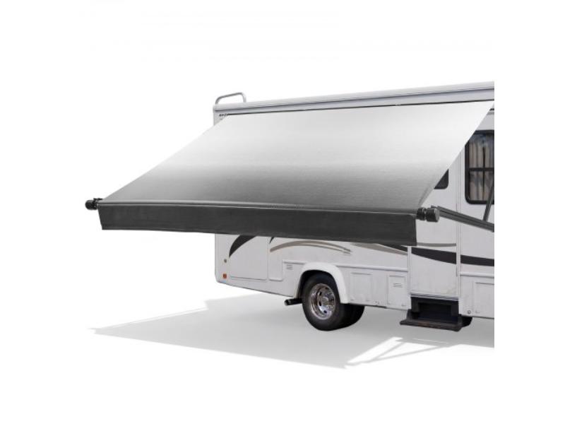 Motorized RV Awning Kit - 15.06 ft. Electric Retractable Awning with Aluminum Frame & Waterproof Fabric - Fits Most RVs - Gradient Black