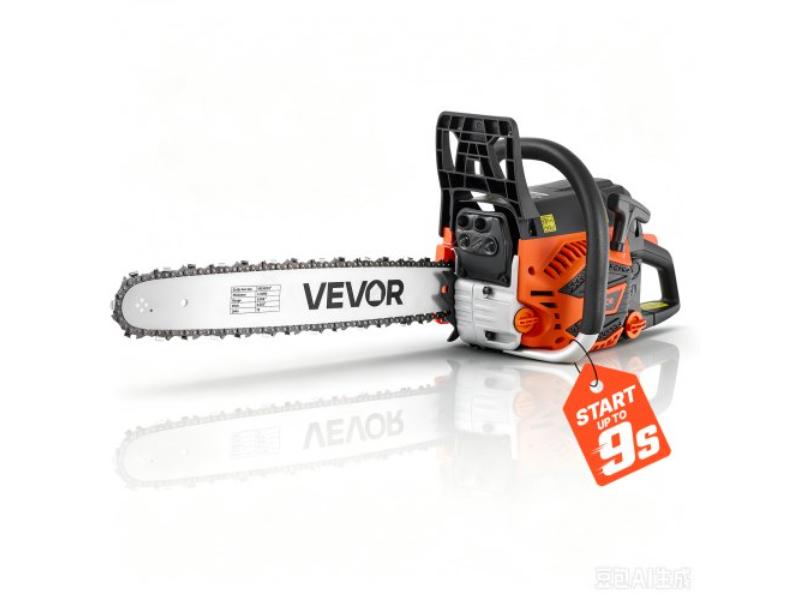 Gas Powered Chainsaw - 18 in. 52CC 2.55HP 2 Stroke Engine for Wood Cutting - Tree Trimming & Land Clearing - Throttle-Synced Choke