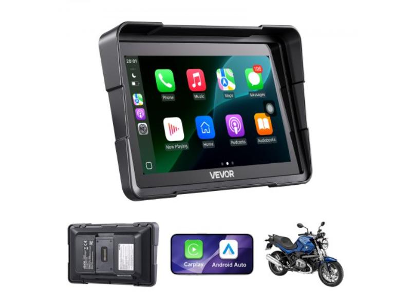 Wireless Motorcycle Carplay - 7 in. HD Touchscreen GPS Navigation System with Dual Bluetooth - Siri-Google Voice Assistant IP67 for BMW Motorcycles