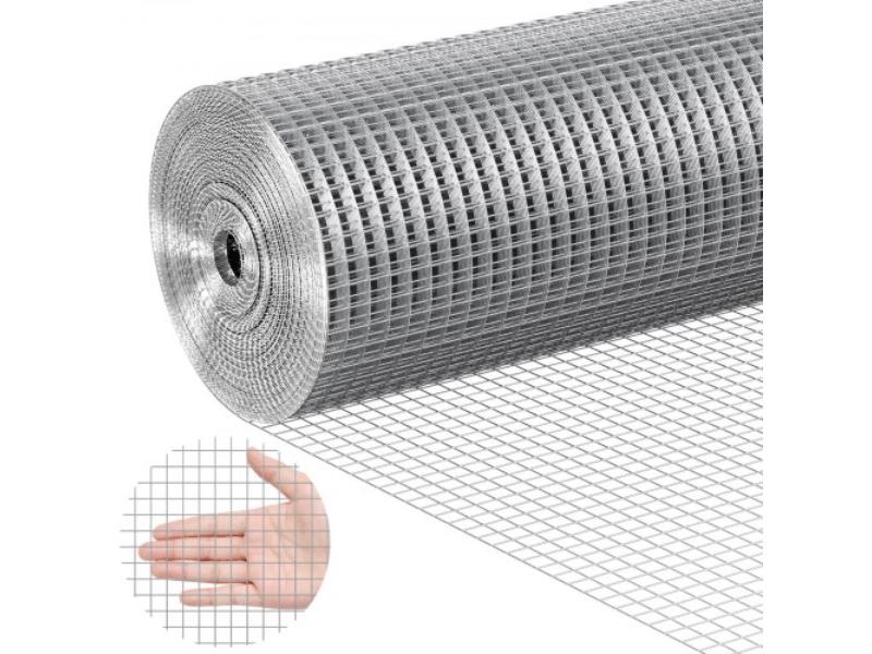 Hardware Cloth - 0.5 in. Mesh - 24 in. x 50 ft. - 19 Gauge - Hot-Dip Galvanized Welded Wire Mesh for Garden & Plant Fencing - Silver