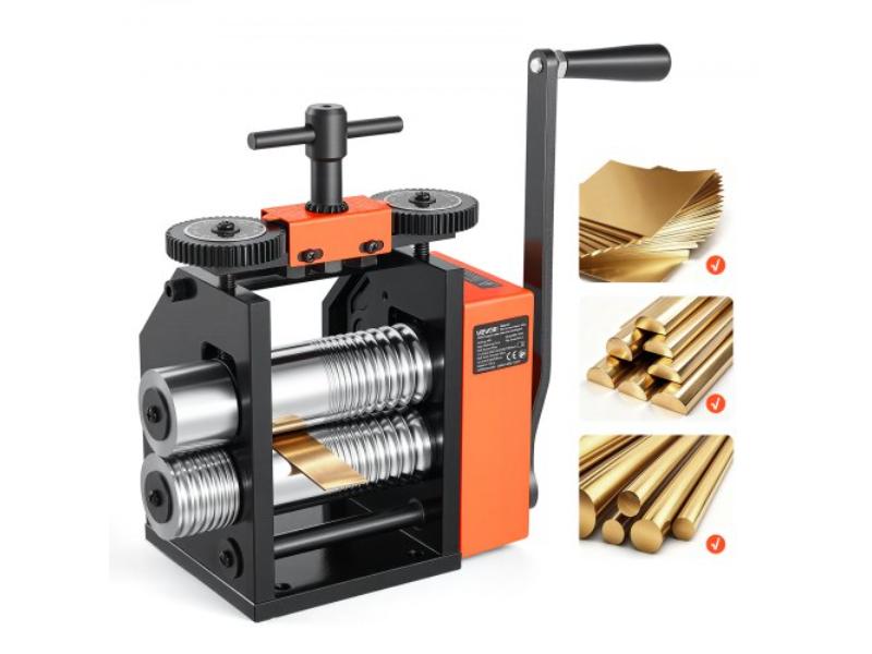 Rolling Mill 3-in-1 Forming Roller Machine - Manual Jewelry Tool - 0.03-7 mm Adjustable Thickness for Ductile Metals - Gold - Silver - Copper