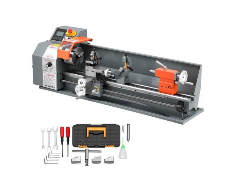 Metal Lathe - 8.7 x 30 in. - 1100W Benchtop Machine for Precision Turning & Threading - Electronic Leadscrew Drive - Variable Speed 2500 RPM
