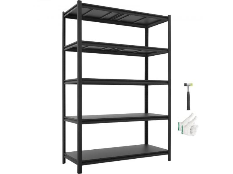 5-Tier Adjustable Storage Shelves - 3000 lbs Capacity - Heavy Duty Metal Utility Rack for Garage - Workshop - Warehouse - 48.43 x 20.55 x 71.38 in.