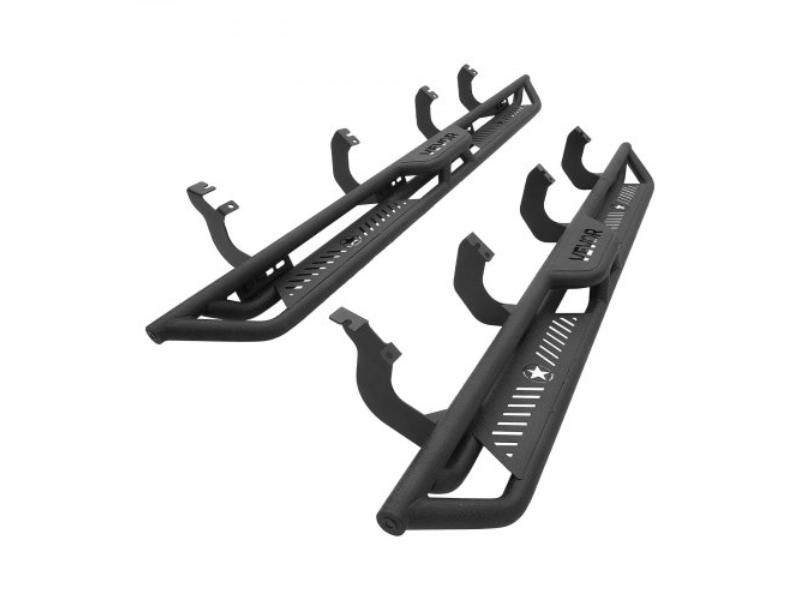 Running Boards - 6 in. Side Steps for 2022-2025 Toyota Tundra CrewMax Cab, Black Carbon Steel Nerf Bars - 550 lbs Load Capacity