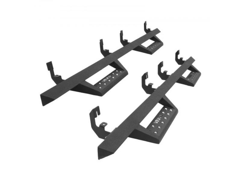 Running Boards - 4 in. Side Steps for 2015-2025 Chevy Colorado-GMC Canyon Crew Cab, Black Carbon Steel Nerf Bars - 550 lbs Load Capacity