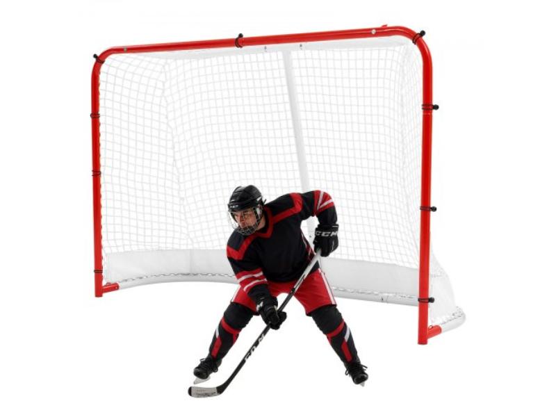 Street Hockey Goal - Heavy-Duty Steel Frame - Street & Roller Hockey Net - Portable Training Goal - Indoor & Outdoor - Easy Assembly - 72 x 48 in.