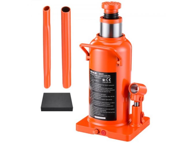 Hydraulic Bottle Jack - 20 Ton - 9.65 in. -18.31 in. Lifting Range for Construction Vehicle - Heavy-Duty Truck - Bus - Auto Repair & House Lift