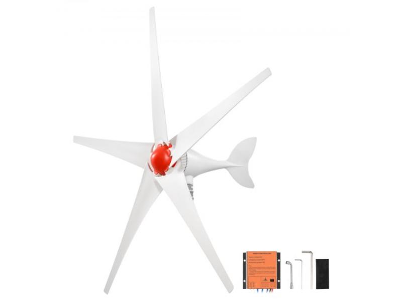 800W 12V Wind Turbine Generator - 5-Blade Kit with MPPT Controller - High-Efficiency 3-Phase AC Generator for RVs - Boats - Home & Farm