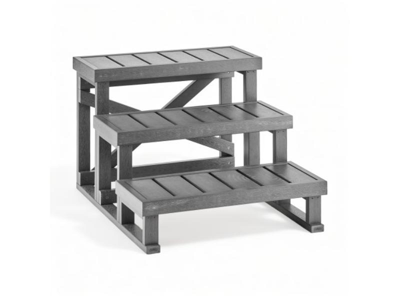 Hot Tub Steps - 3-Step Spa Stairs - 27.5 in. Wide Step Ladder - 350 lbs Capacity - Stable Access for Pool - RV - Home Patio & Backyard