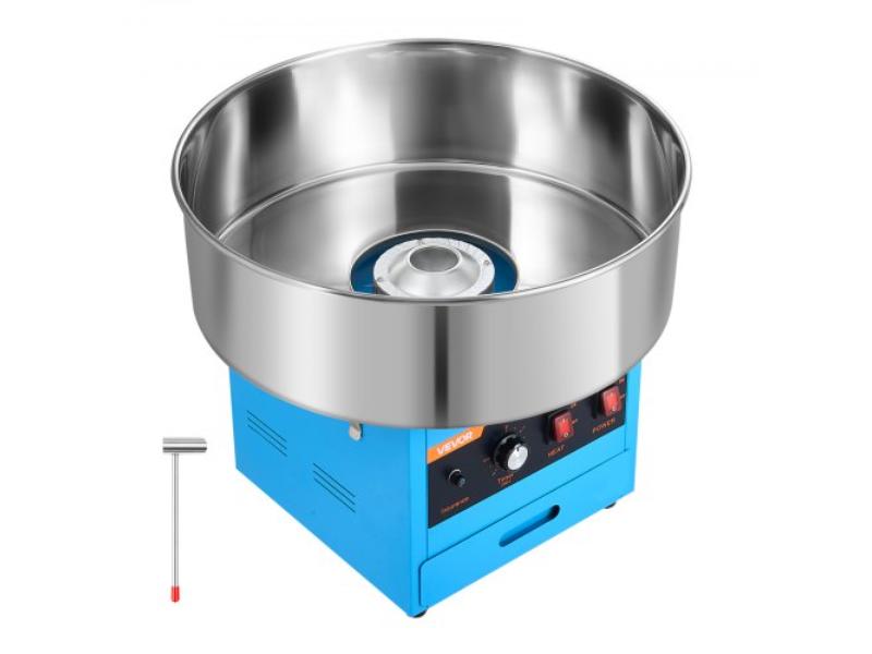 Cotton Candy Machine - 1000W Electric Candy Floss Maker - Ideal for Home - Carnival - Birthday & Family Party - 20.5 in. Stainless Steel Bowl - Blue