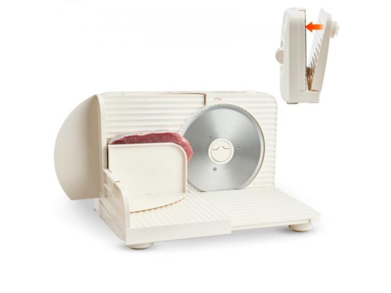 DRQPJJYKBZD6TSY6A002V1 Meat Slicer - 6.7 in. Foldable Electric Cutter - 180W & 0.59 in. Adjustable Thickness - Easy to Clean - Beige