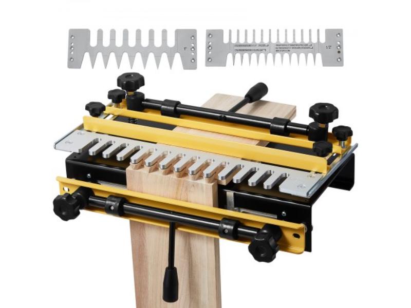 Dovetail Jig - 12 in. Width - Dove Tailing Router Jigs with 4 Router Bits & 3 Templates - Precise Alignment for Furniture & Wood Cabinet Making