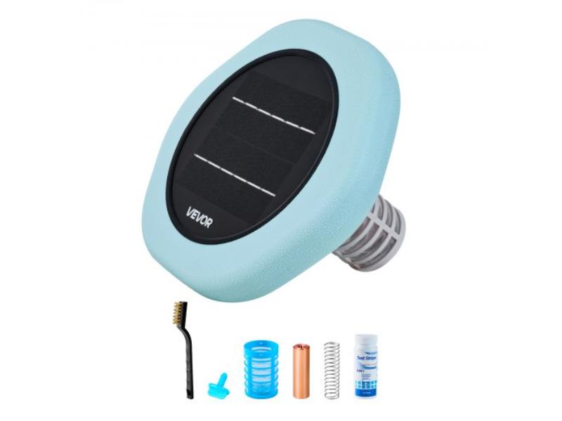 Solar Pool Ionizer - Hexagon Copper Pool Ionizer Up to 45000 Gal - Floating Automatic Water Cleaner & Purifier for Pools & Spas, Green