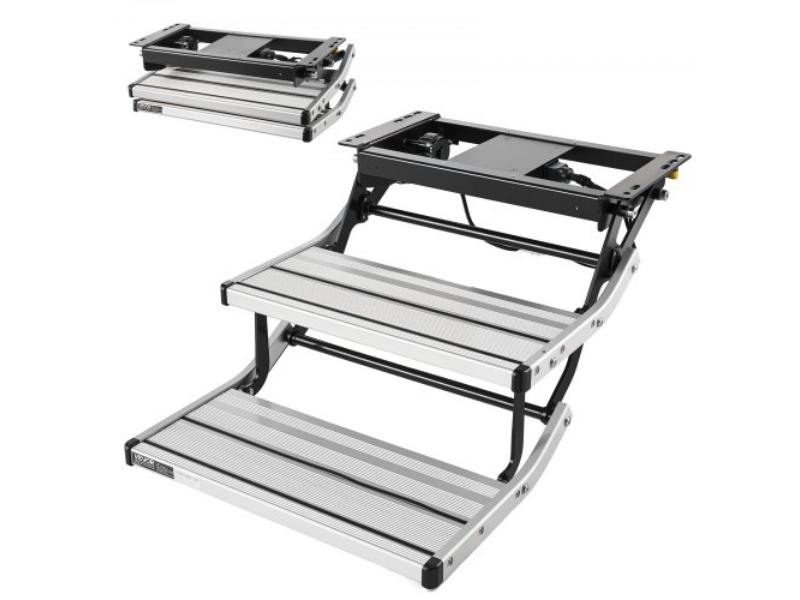 Electric Retractable RV Steps - 2-Step - 440 lbs Load Capacity - Telescopic Folding Aluminum Alloy - Non-Slip Entry Stair for Camper Van & Motorhome