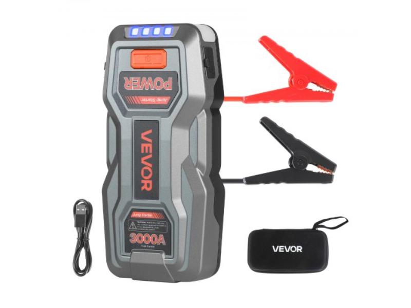 Jump Starter - 3000A Peak Car Jumper Starter Battery Pack - 12V Portable Lithium Battery Booster for Up to 9L Gas-7L Diesel Engines