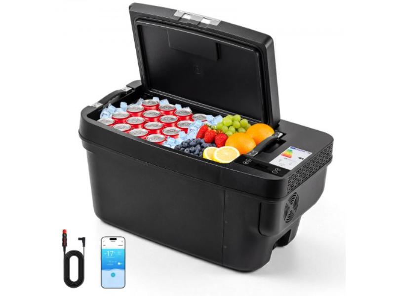 12 Volt Refrigerator - 37 qt. Car Fridge for Tesla Model Y - Portable Electric Freezer Compressor with APP Control - 12V DC - 8 Deg F to 50 Deg F