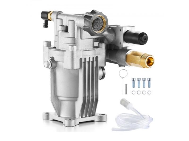 Pressure Washer Pump - 0.75 in. Shaft Horizontal - 3100 PSI 2.35 GPM - Replacement Kit with Hardware & Siphon Tube for Simpson - Honda - Troy-Bilt