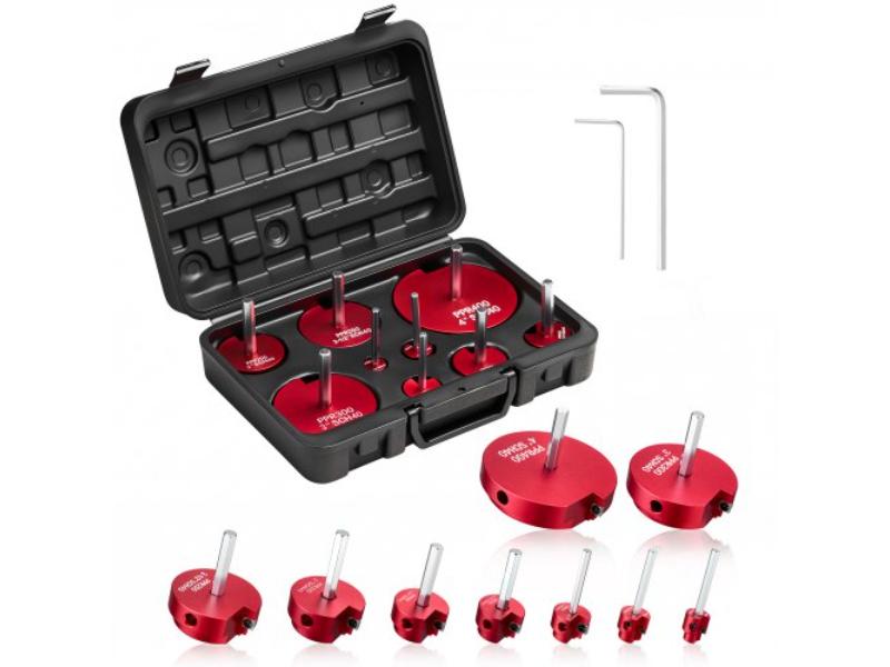 PVC Pipe Reamer Kit - PVC Fitting Socket Saver - Fits Standard 0.5 in. Drills - Plumbing Tool Kit for SCH40 ABS CPVC Drain Pipes - Pack of 9