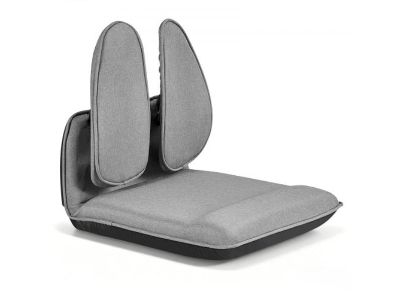 Floor Chair - 5 Adjustable Positions Folding Gaming Chair with Ergonomic Back Support - Sturdy Metal Frame - Recycled Foam & Linen Fabric - Gray