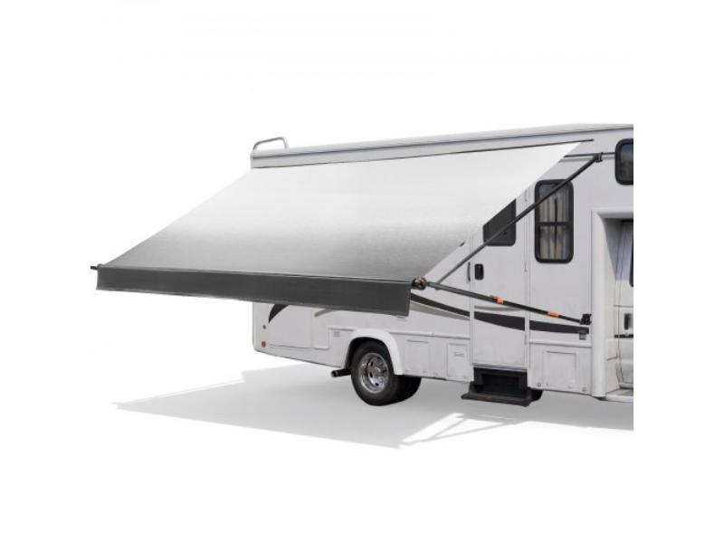 Manual RV Awning Kit - 20.12 ft. Retractable Awning with Aluminum Frame & Waterproof PVC Fabric - Fits Most RVs - Gradient Black