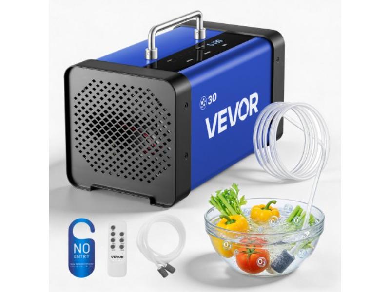 Ozone Generator - 30000 mg-h with 15s Delayed Start & Dual-Hose Water Mode - Industrial Deodorizer for Car - Smoke & Home Odors - Up to 2700 sq ft.