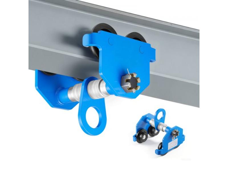 Manual Trolley - 4400 lbs Load Capacity - Adjustable for I-Beam Flange Width 2.4 in. to 7 in. - Heavy Duty Carbon Steel Garage Hoist