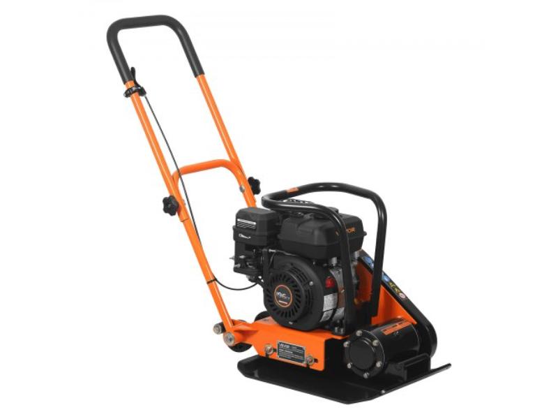 Plate Compactor - 6.5HP 196CC Gas Engine - 5600 VPM - 2360 lbs Compaction Force - 20.1 x 15 in. Plate - Walk Behind - Black & Orange