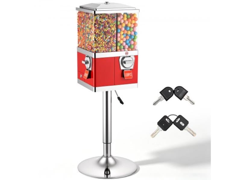 Candy Vending Machine - Four Compartment with Stand - Adjustable Height - Vintage Dispenser for Shop - Arcade & Family Gathering