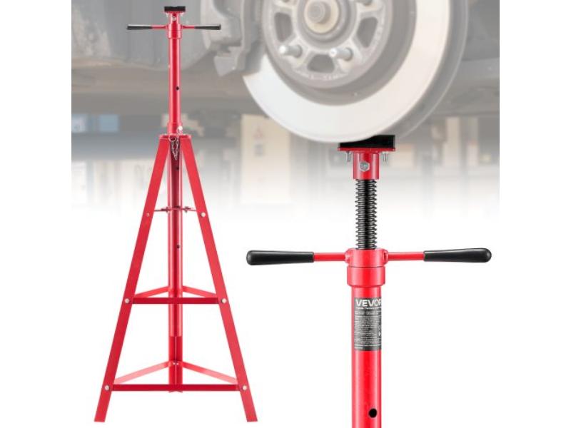 Under Hoist Tripod Stand - 2 Ton Capacity High Lift Jack Stand - Lifting from 47.24 in. to 84.65 in. - 4-Level Adjustable Height - Car Lift