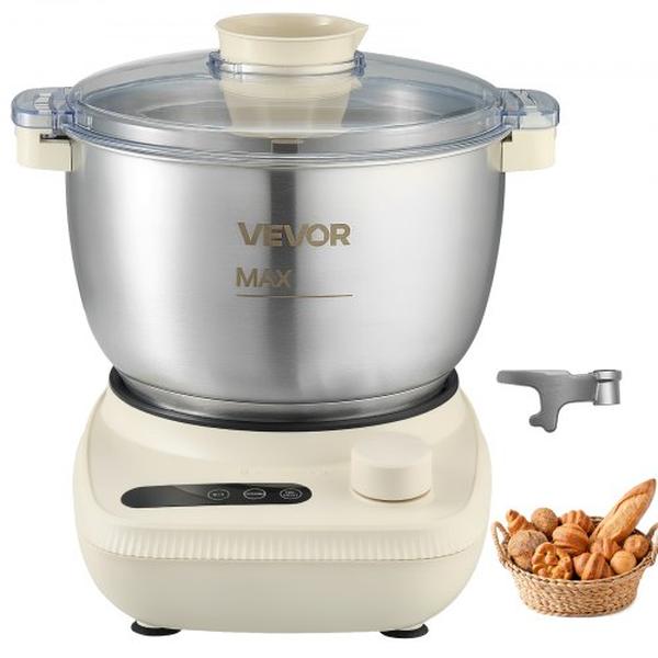 LSHMFMJ5L304TNUH6001V1 Dough Mixer, 5.3 Qt. Electric Dough Maker with Ferment Function for Pizza Pasta & Sourdough, 304 Stainless Steel Bowl