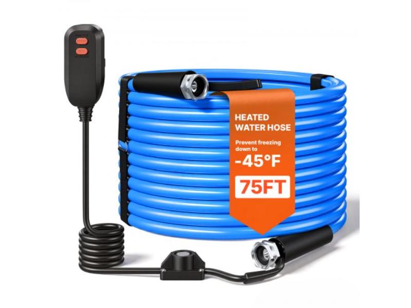 GMJRRGGMJRRGU2E3Q001V1 Heated Water Hose - 75 ft. for RV - -45 Deg F Anti Freeze - 0.5 in. ID with GFCI - Built-in Thermostat - Lead & BPA Free