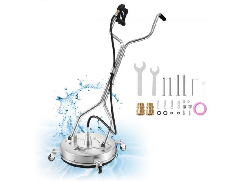 Pressure Washer Surface Cleaner - 16.5 in. - Stainless Steel - Power Washer Attachment with Wheels for Concrete - Patio - Deck - 4000 Max PSI