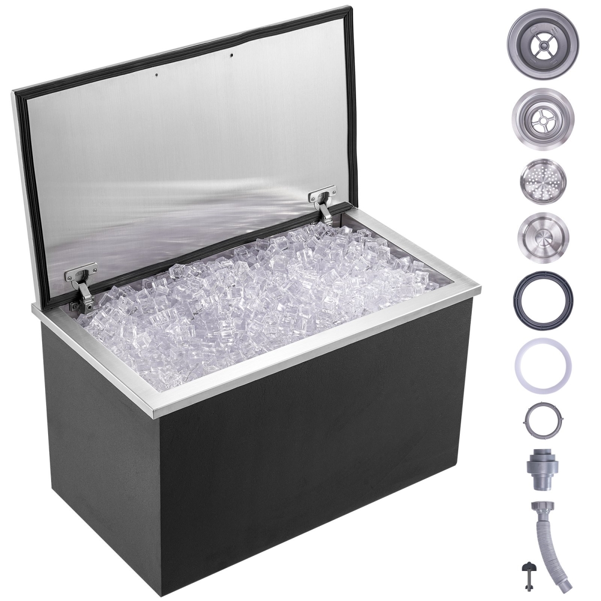Picture of Vevor QRSCBCFG20LXN50MQV0 24 x 20 x 15 in. Stainless Steel Drop in Ice Chest