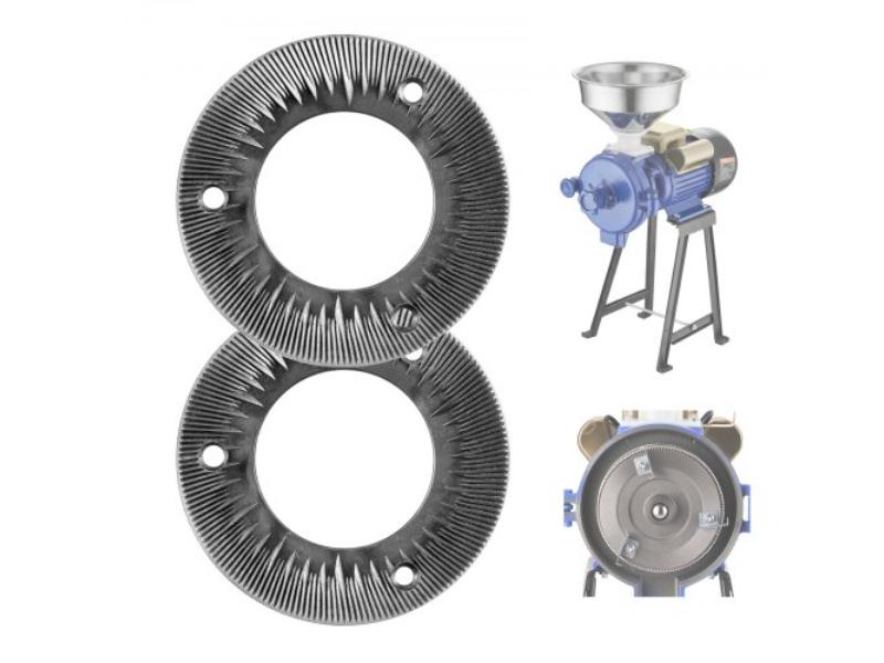 Grinding Sheets for Electric Grain Mill Grinder - Cast Iron Dry Grinding Discs - Replacement Plates for GM-001 - GM of 2 - Pack of 002